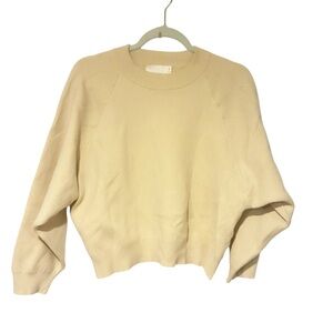 all:row Size Large Cream Knit Waist Length Sweater